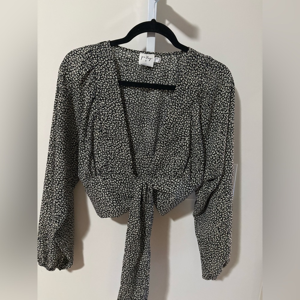 Polly Elegant Black and White Floral Blouse